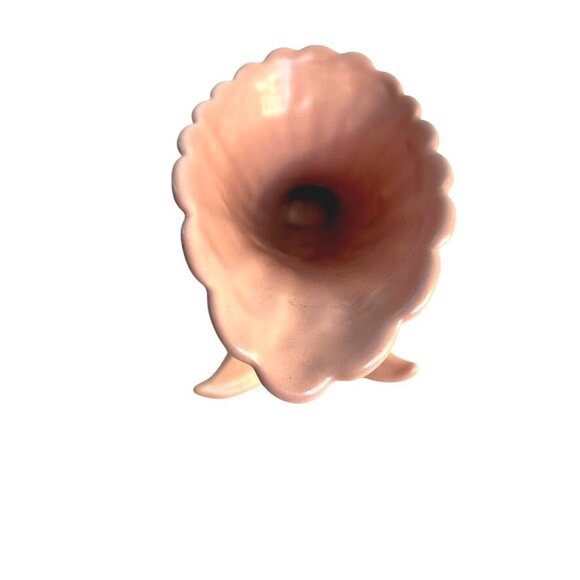 VTG ABINGDON USA Pink Ceramic Cornucopia Planter Shell Vase MCM Art Deco 471 - Picture 3 of 8